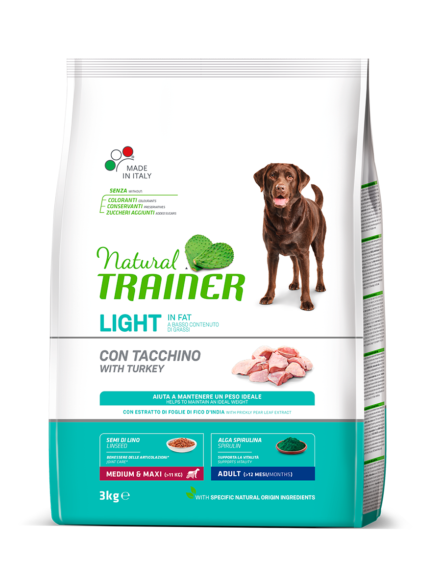 Cibo per Cani Medium/&Maxi Adult con Carni Bianche 12kg Natural Trainer Ideal Weight